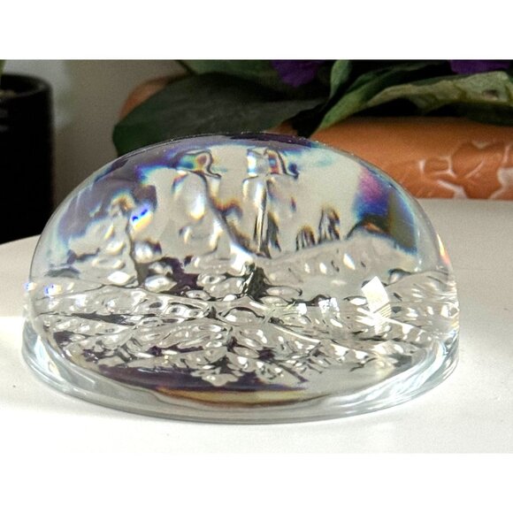 Garanti France Cristal 24% Lead Crystal Glass Christmas Snowflake Paperweight - Picture 8 of 12